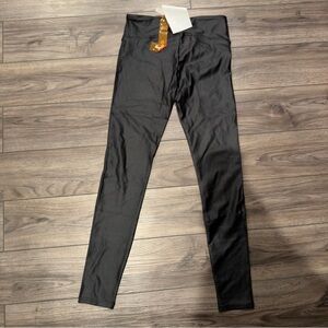 Retro Gong Womens Faux Leather Leggings Stretch High Waisted Pleather Pants